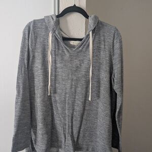 Lightweight Gray Hoodie with Drawstring